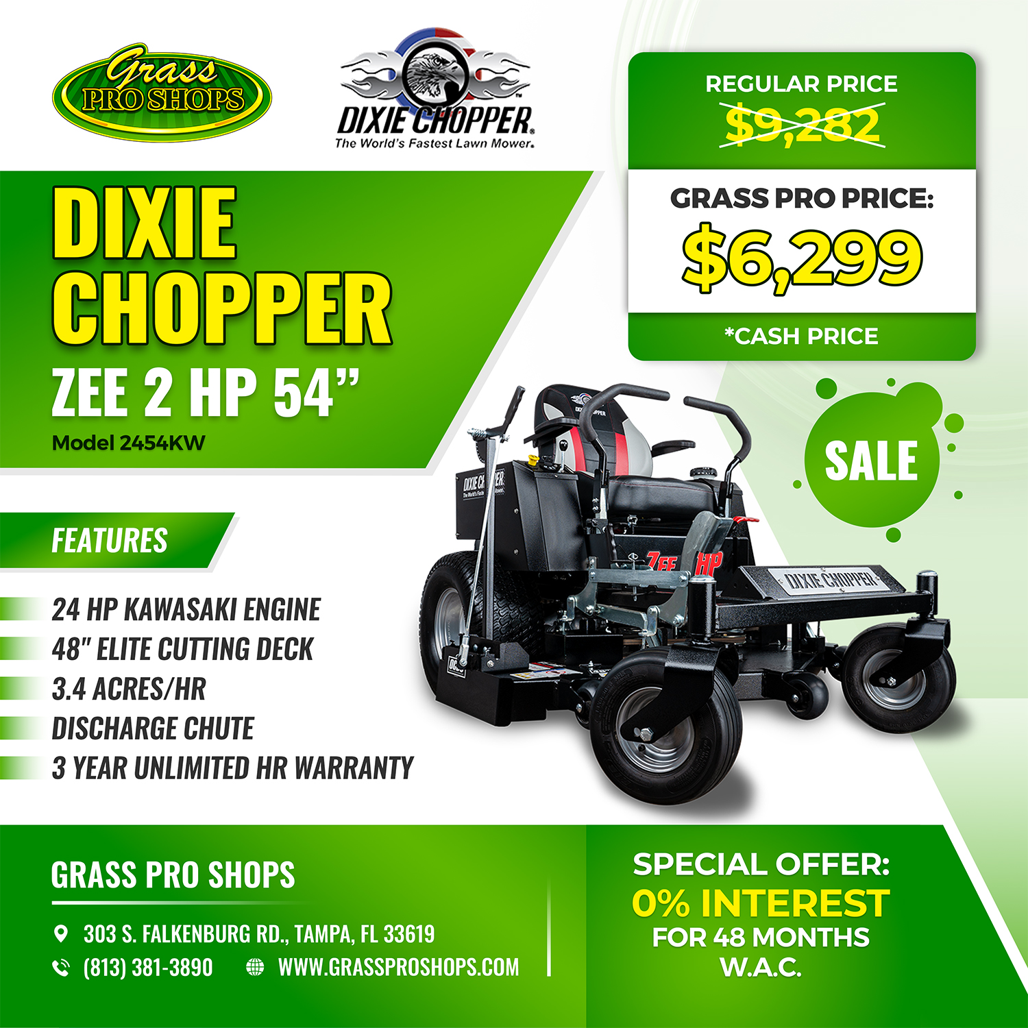 New Residential Lawn Mowers from Dixie Chopper Grass Pro Shops Tampa FL 813 381 3890